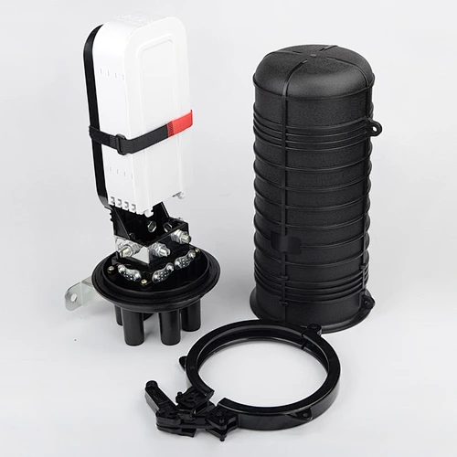 Vertical 96 core optical cable joint box dome type outdoor overhead holding pole directly buried pipeline fiber splice closure
